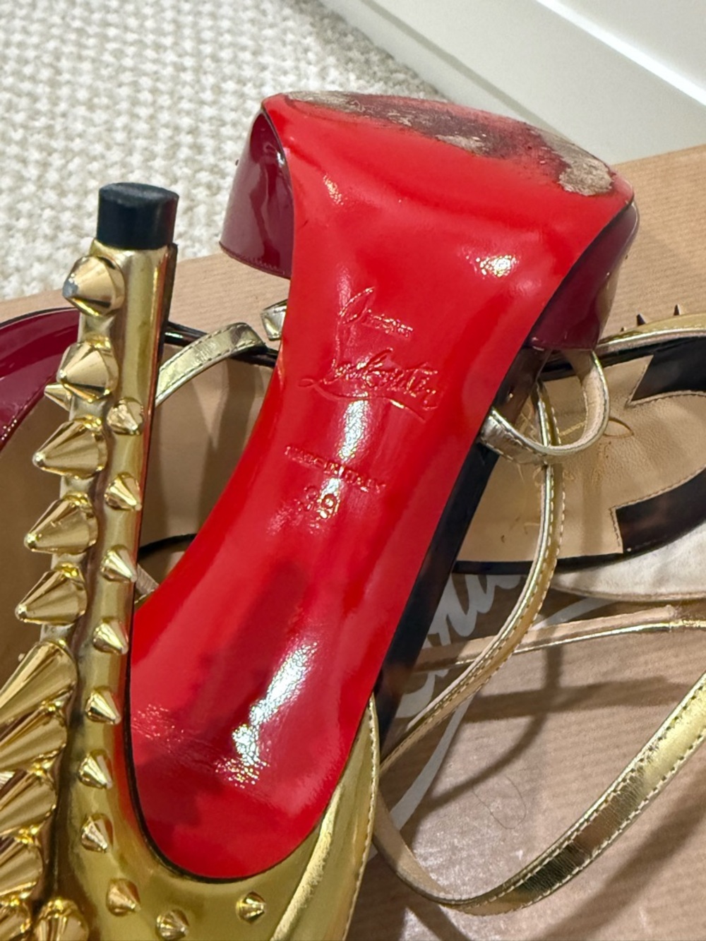 Christian Louboutin Size 39 Spiked Heels Authentic - Picture 6 of 12